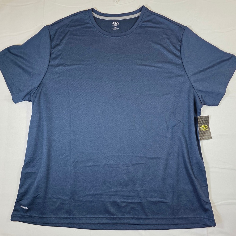 Athletic Works Mens 3XL DriWorks T-Shirt 2-Pack Navy Black Recycled Mesh Active